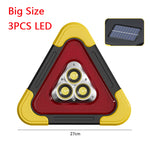 Solar Emergency Triangle Warning Light Safety Emergency Car Warning Frame Traffic Warning Sign Car Tripod Solar Reflective Triangle Emergency Light Warning