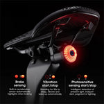 LinkMejor Q0 Qzero Bicycle Taillight Smart Auto High Brightness Brake Sensing Waterproof LED USB Charging Bike Rear Light for Mountain Road Night Ride