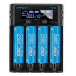 LinkMejor® VC04 Micro Type-C 2A Quick Charge Li-ion Ni-MH Battery Charger Current Optional USB Charger For 18650 26650 21700 AA AAA Battery