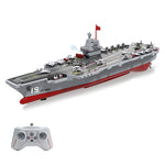 LinkMejor S27 2.4G Remote Control Aircraft Carrier with Spraying Water Function DIY Assembly RC Boat Vehicle Models RTR for Children