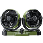 LinkMejor 5V 12V 24V Dual Head Car Fan 2 Speed Adjustment 360° Rotatable Low Noise USB Lighter Universal Vehicle Cooling Fan