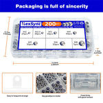 200pcs DIN985 Hex Nylon Insert Self Lock Nut Nylock Locknut Assortment Kit Set M2 M2.5 M3 M4 M5 M6 M8 304 A2-70 Stainless Steel
