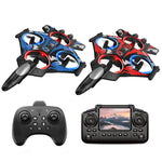 LinkMejor YL85 YL86 WiFi FPV Glider with LCD Screen Controller HD Camera Gliding Hovering Headless Mode 360° Rolling LED 2.4G RC Remote Control Drone Airplane Quadcopter Stunt Fighter RTF