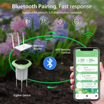 LinkMejor Tuya Smart WiFi Soil Sensor Solar Powered Planting Temperature and Humidity Meter IP66 Wireless Soil Tester Turf Gardening