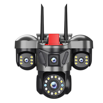 LinkMejor 6MP Triple Lens Security Camera Wireless Outdoor WiFi 360° View 10X Zoom Color Night Vision Human Detect 2 Way Audio IP66 Waterproof CCTV Cameras