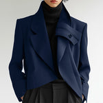 LinkMejor Mens Solid Color Casual Long Sleeve Blazer Irregular Design Fashionable Men's Suit for Spring Fall