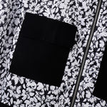 LinkMejor Mens Floral Print Patchwork Jacket Crop Top Zipper Stand Collar Short Jackets for Men Large Size S-5XL