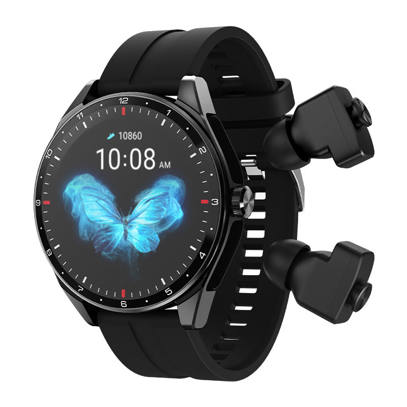 T23 1.39-inch HD Screen 2-in-1 TWS Earbuds Voice Assistant bluetooth Call Heart Rate Blood Pressure Blood Oxygen Monitor Breathing Training Sleep Monitoring Multi-sport Modes Smart Watch