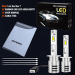LinkMejor X5 H1 2PCS Car LED Headlight Bulbs 6000LM LED Front Headlamps Hi Low Beam 6500K Super Bright Light 3570 LED Chips