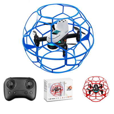 LinkMejor YL16 Competition Racing Flying Football Drone Removable 2 Batteries Design Altitude Hold Mode Gradient Lighting Grid Full Protection Child Gift Toys RC Quadcopter RTF