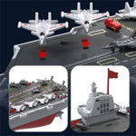 LinkMejor S27 2.4G Remote Control Aircraft Carrier with Spraying Water Function DIY Assembly RC Boat Vehicle Models RTR for Children