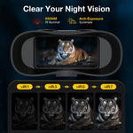 LinkMejor 4K Night Vision Goggle for Adults, Night Vision Binocular with 3.2 Inner HD Display, 36MP Photos, 8X Digital Zoom,7 Level IR, Rechargeable, for Camping, Hunting, Security (Incl. 32GB Card)
