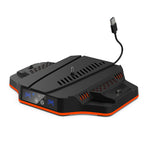 LinkMejor PS5 Slim Game Console Cooling Base with RGB Colorful Ambient Light Game Controller Charging Station TP5-3583
