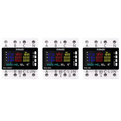 Tuya Wifi Power Energy Meter AC Monitor AC 85-290V 80A 3 Phase 4-wire DIN Rail Over Under Voltage Protector Electricity Meter
