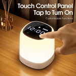 Elfeland Portable Night Light with LED Display Timer Setting Bedside Lamp 2400mAh Rechargeable LED Clock Dimmable Touch Remote Control