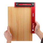 LinkMejor 300x200mm Aluminum Alloy Precision Woodworking Square Right Angle Ruler with Base