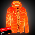 LinkMejor 9 Zones Smart Electric Heated Jacket - 60s Fast Heating, USB Charging, Warm Outdoors Sports Thermal Coat Clothing Cotton Jacket