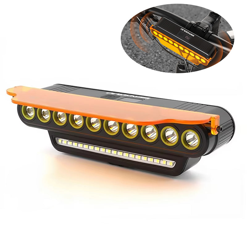 LinkMejor BG-1969 Wireless Remote Control Bicycle Headlight 120dB Horn 10 LED Waterproof Bike Light with Dust Cover
