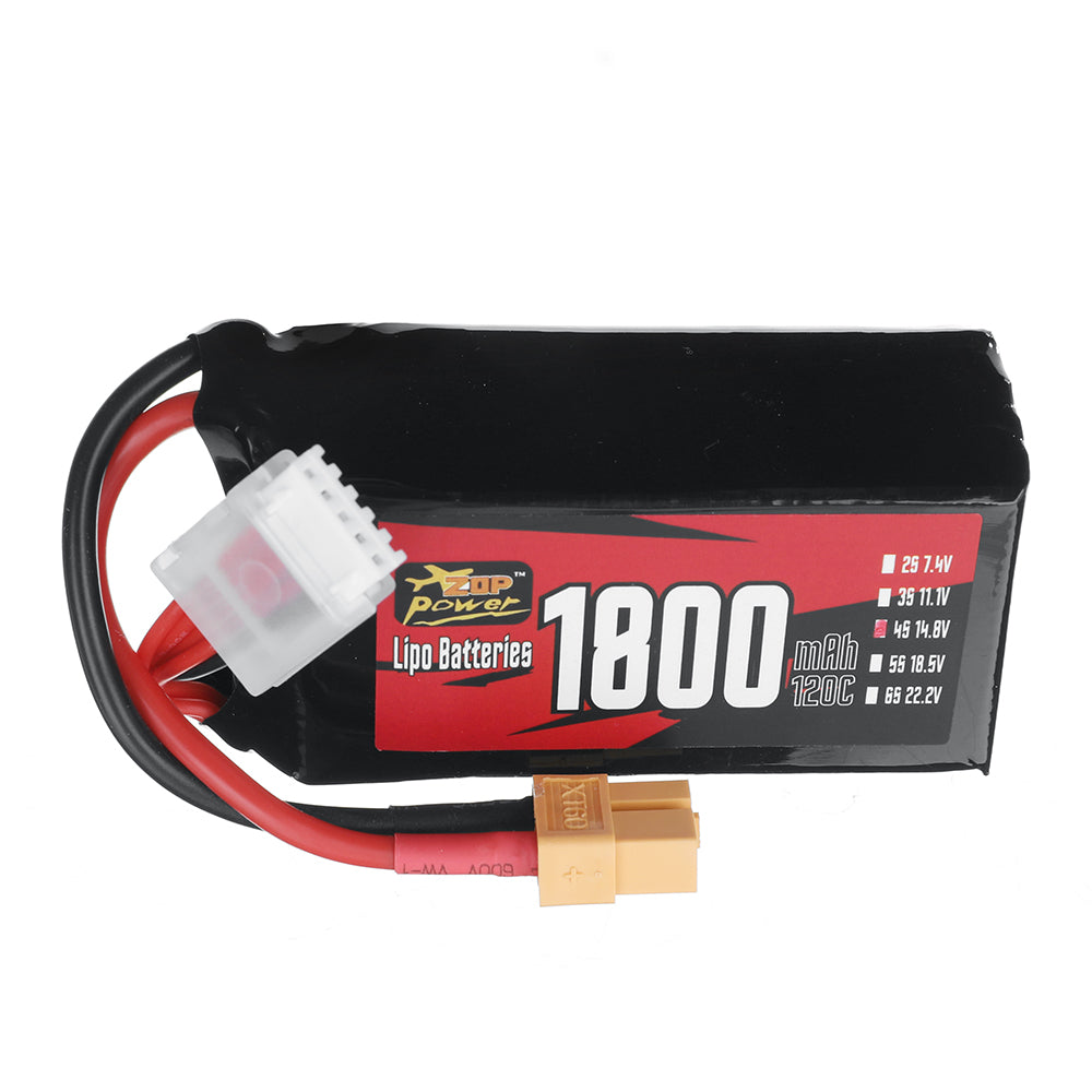 LinkMejor Power 14.8V 1800mAh 120C 4S LiPo Battery XT60 Plug for RC Drone