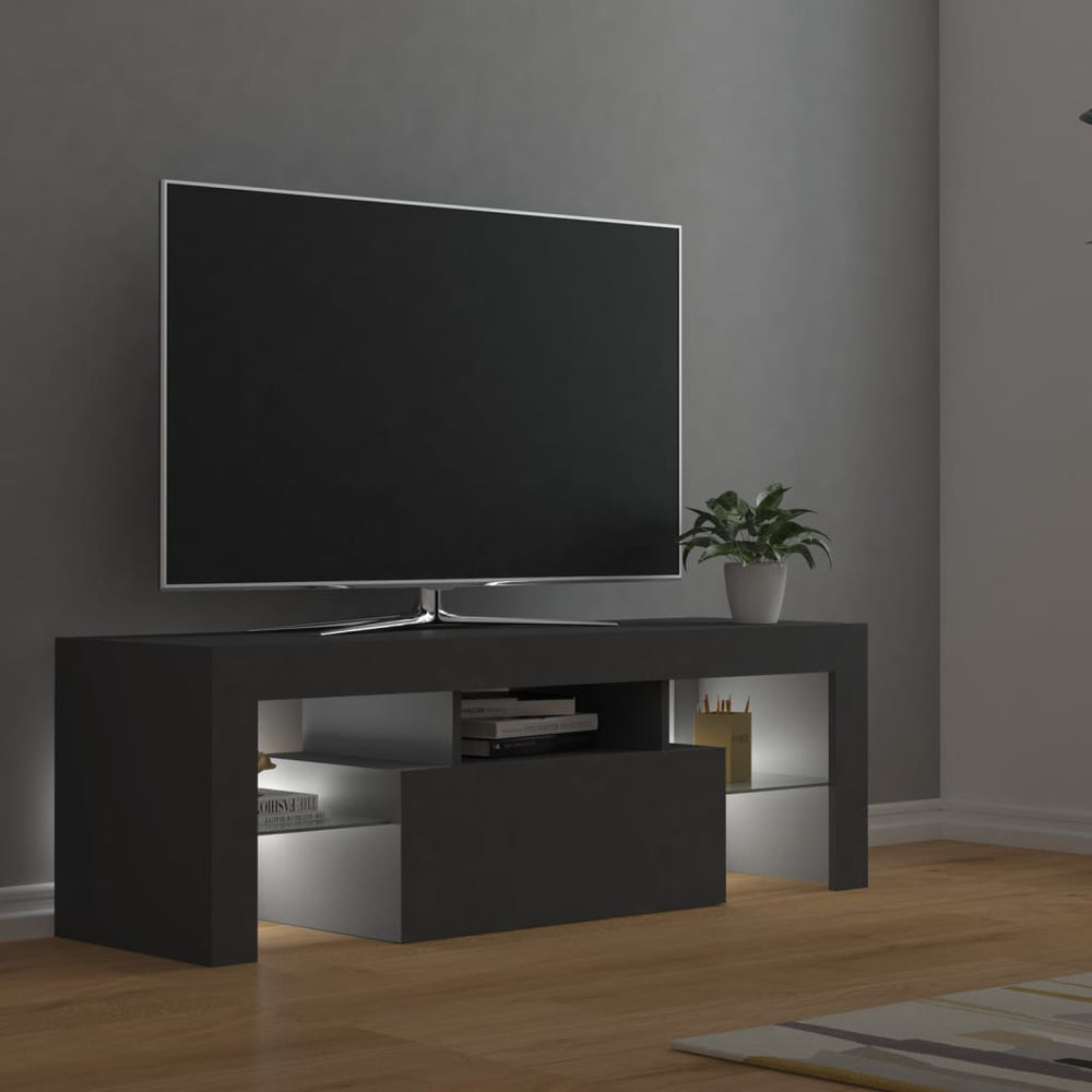 TV Cabinet with LED Lights Gray 47.2"x13.8"x15.7"