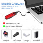 LinkMejor Bike Taillight 650mAh Battery USB Rechargeable Red LED Bright Rear Light Waterproof Easy to Install Bicycle Light for Safety Cycling