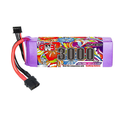 LinkMejor GNB 11.4V 3000mAh 120C 3S LiHV Lipo Battery T / XT60 / XT90 Plug for Helicopter RC FPV Racing Drone