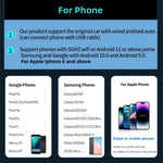 2 in 1 Wireless CarPlay Adapter Android Auto Bluetooth 5.0 Dual Band WiFi USB Connection Auto Connect OTA Update Plug and Play