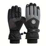 Golovejoy 1 Pair Outdoor Ski Gloves for Men Women Touchscreen Non-Slip Waterproof Thickened Warm Cycling Gloves for Autumn Winter