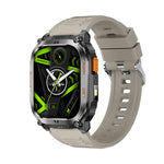 QX18 2.01-inch HD Screen GPS Compass 630mAh Battery LED Flashlight Voice Assistant bluetooth Call Heart Rate Blood Oxygen Monitor Sleep Monitoring Breathing Exercise Multi-sport Modes IP68 Waterproof Smart Watch