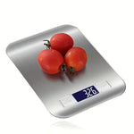 5kg Portable Kitchen Scale Coffee Scale Electronic Stainless Steel Surface LCD Backlit Food Weighing Tool for Precise Measurement 1g