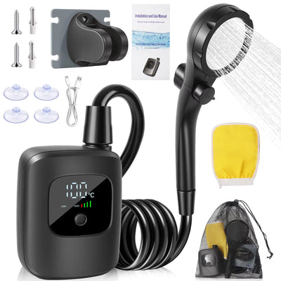 IPRee 2400mAh Rechargeable Camping Shower Waterproof High-Pressure Portable Electric Sprayer Outdoor Hiking RV Home Pet Car Washing