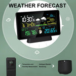 Multi-function Professional Weather Station Alarm Clock Wireless Indoor Outdoor Thermometer With Rain Gauge/ Temperature/  Humidity/ Rainfall Monitoring/ Atmospheric Pressure Intelligent Color Screen Clock