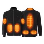 LinkMejor HJ-08 Smart Heated Jacket 8 Heating Zones USB Charging Fleece Coat Washable Warm Winter Jacket for Hiking Camping Outdoor Activities