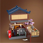 C66012W Moc Japanese Street View Series Bricks Yuzawa Bathhouse House Building Blocks 1249PCS Birthday Christmas Gift For Adult Boys