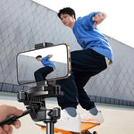 LinkMejor LP897 1.75M Telescopic Floor Mobile Phone Stand bluetooth Tripod Selfie Stick Anti-shake Gimbal Aluminum Alloy Mount Stand for Live Streaming Video Shooting