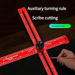 Adjustable T Shape Angle Ruler Aluminum Alloy Multi Angle Measuring Tool 90° 45° Precision Marking Ruler Woodworking Line Drawing Tool 60cm 90cm Metric Scale