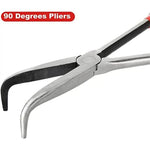 4PCS Long Needle Nose Pliers Set 11 Inch Carbon Steel with Rubber-Coated Grips for Automotive Repair Jewelry Making Crafting