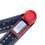 LinkMejor 200mm/300mm 360° LCD Display Carbon Fiber Digital Angle Ruler Inclinometer Electron Goniometer Protractor Angle Finder Meter Measuring Tool