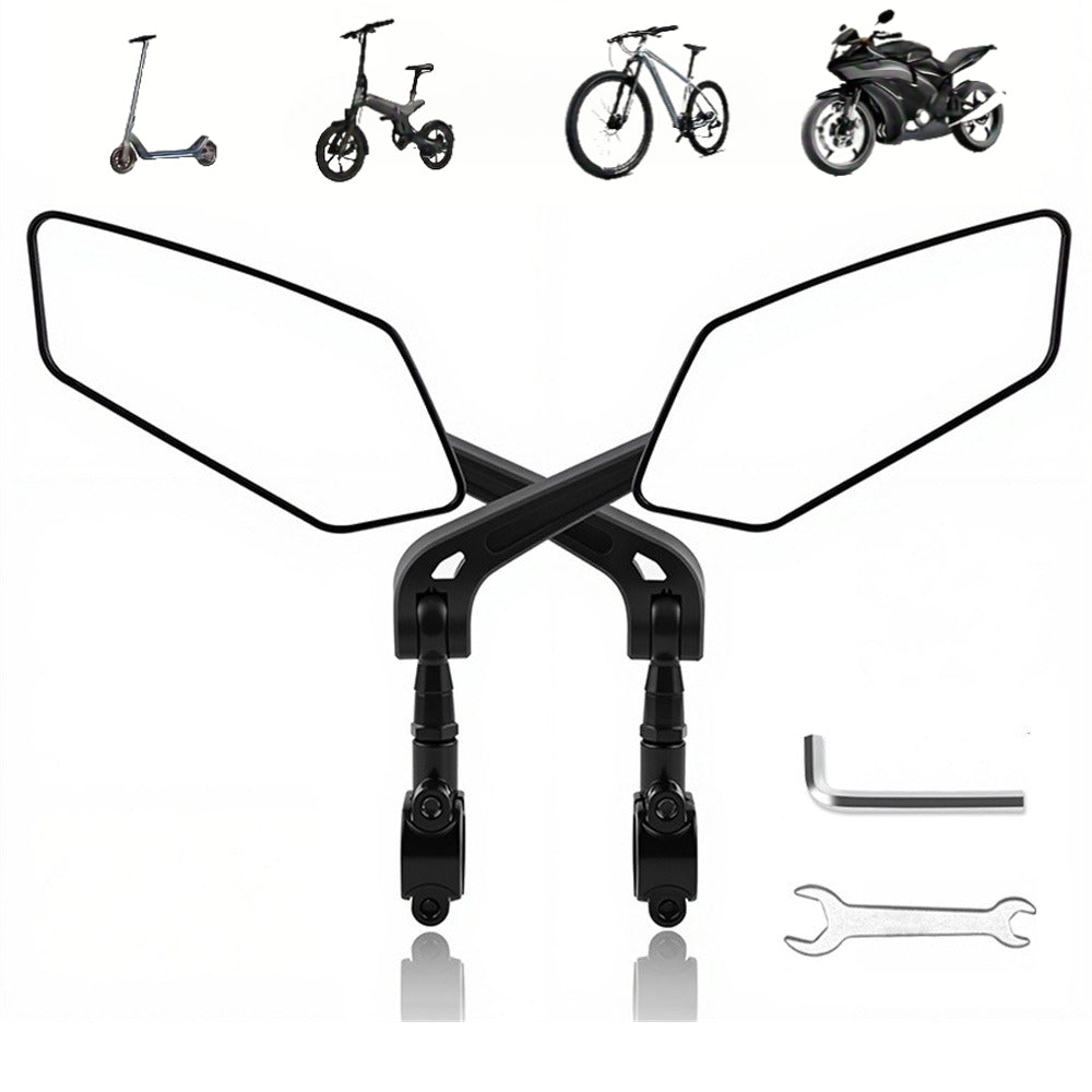 LinkMejor 1 Pair Bicycle Rearview Mirror 360° Rotation Anti-glare HD Wide Range Bike Handlebar Reflector Mirror for MTB Motorcycle E-bike