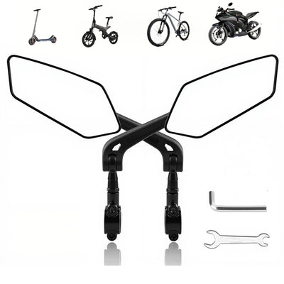 LinkMejor 1 Pair Bicycle Rearview Mirror 360° Rotation Anti-glare HD Wide Range Bike Handlebar Reflector Mirror for MTB Motorcycle E-bike