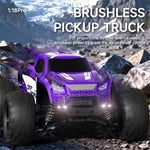 YH Toys YH18001 PRO RTR 1/18 2.4G 4WD 70km/h Brushless RC Car High Speed Pickup Off-Road Monster Truck LED Light Remote Control Vehicles Models Metal Diff Drive Shaft Toys