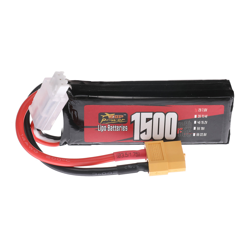 LinkMejor 2S 7.6V 1500mAh 60C 11.4Wh LiPo Battery XT60 Plug for RC Drone