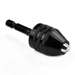 Mini Keyless Drill Chuck 1/4 Inch Hex Shank Quick-Change Converter Aluminum Alloy Sturdy Versatile Compatibility Secure Bit Locking