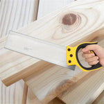 Mitre Box and Hand Saw Set 12 inch ABS Plastic Multiple Angle Clamping Mitre Box with 14 inch Back Saw for Woodworking
