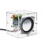 HU-023 Mini Crystal Speaker DIY Kit Dual Channel 3W Power Compact LED Music Spectrum Display Computer Phone Audio Desktop Speaker Assembly