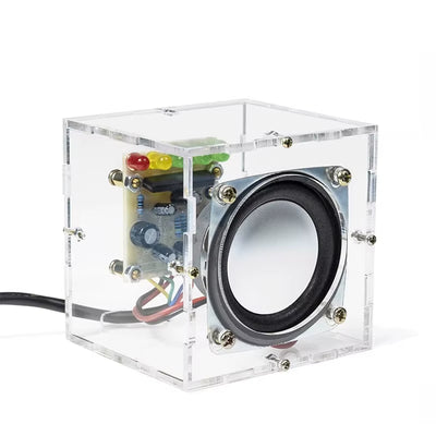 HU-023 Mini Crystal Speaker DIY Kit Dual Channel 3W Power Compact LED Music Spectrum Display Computer Phone Audio Desktop Speaker Assembly