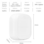 LinkMejor WiFi/Zigbe 2 Gangs Smart Scene Switch Wireless Remote Control Smart Home Automation Scenario Switch