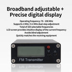 0.5W Digital Stereo FM Transmitter 76-108MHz LCD Display Type-C 3.5mm Audio Broadband Adjustable Long Distance Transmission