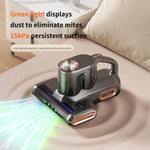 Tevorex Dust Mite Vacuum Cleaner 15kPa Strong Suction Ultrasonic Sterilization 3 Speeds 12000 RPM Beating Type C Charging Dual Dust Cup for Home Use
