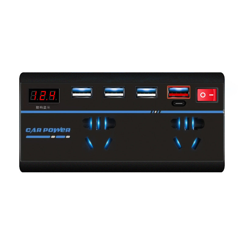 Car Inverter & Charger  12V to 110V/220V Power Converter with Digital Display Car Inverter Charger 12V24V To 110V220V Power Converter Type-C Mobile Phone Fast Charging